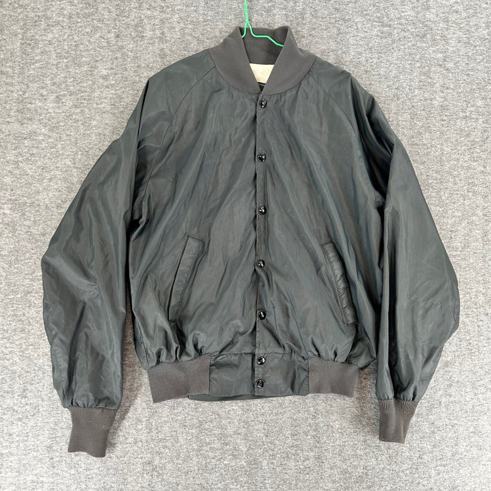 Vintage Artex Campus Casual FHSU Bomber Jacket Black Nylon Mens Medium